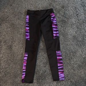 Black and purple active leggings